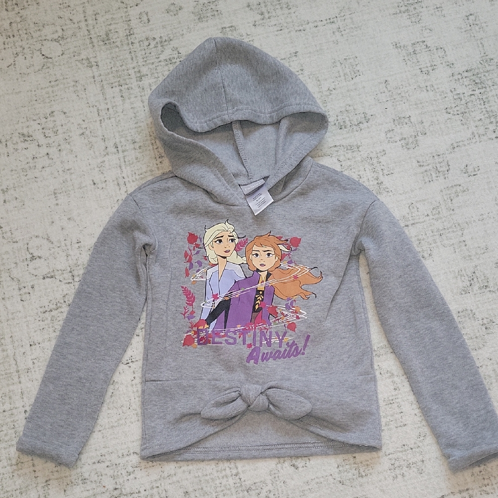 Disney Kids Gray Hoodie with Purple and Pink Design